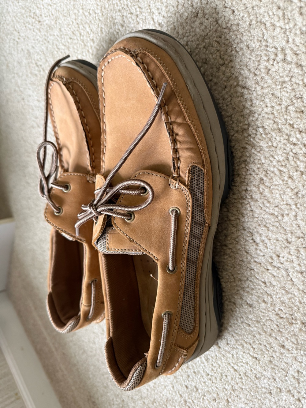 Reel Legends Men's Tan Leather Boat Shoes